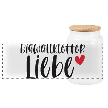 Klettern Bigwall Liebe Berge Geschenk - Panorama Keksdose mit Holzdeckel - Weiß - Vorne