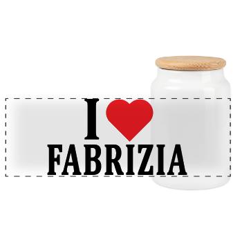 t-shirt I love Fabrizia t-shirt gift idea - Panoramic Cookie Jar with Wooden Lid - white - Front