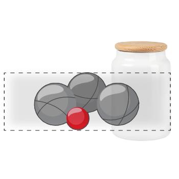 Boules de boules pour joueurs de bouler et de pétanque - Boîte à biscuits avec couvercle en bois - blanc - Devant