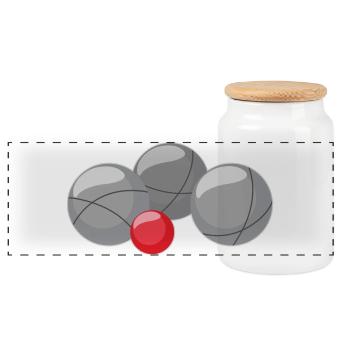 Boule balls for boules and petanque players - Panoramic Cookie Jar with Wooden Lid - white - Front