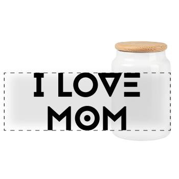 J’AIME MAMAN - Boîte à biscuits avec couvercle en bois - blanc - Devant