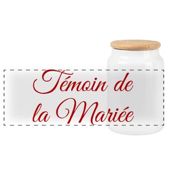 EVJF Témoin mariée. Enterrement vie célibataire - Boîte à biscuits avec couvercle en bois - blanc - Devant