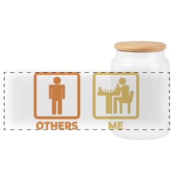 Me as a chess player - Panoramic Cookie Jar with Wooden Lid - white - Front