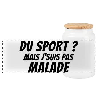 sport, sport humour, no sport - Boîte à biscuits avec couvercle en bois - blanc - Devant