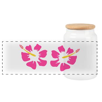 Fleur Rose Rose Fleur Fleurs Rose Rose Fleurs - Boîte à biscuits avec couvercle en bois - blanc - Devant