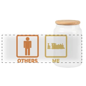 Drôle de Trainspotter - Boîte à biscuits avec couvercle en bois - blanc - Devant