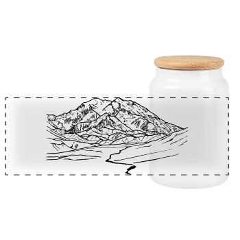 mount mckinley, Denali, Alaska, Berg, Gletscher - Panorama Keksdose mit Holzdeckel - Weiß - Vorne