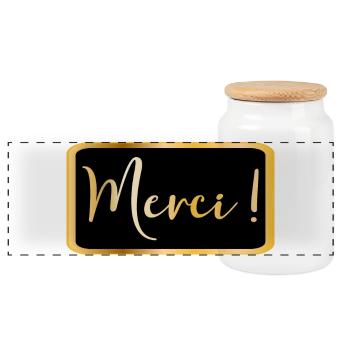 Thank you - Thank you AESTHETIC - Panoramic Cookie Jar with Wooden Lid - white - Front