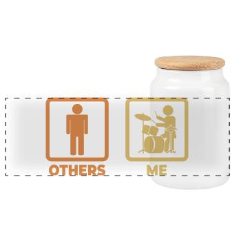 Figurine bâton de batteur - Boîte à biscuits avec couvercle en bois - blanc - Devant