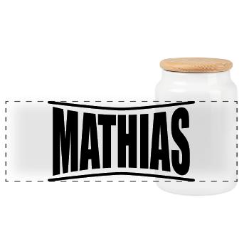 t-shirt Mathias t-shirt idée cadeau - Boîte à biscuits avec couvercle en bois - blanc - Devant