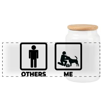 Me as a veterinarian - Panoramic Cookie Jar with Wooden Lid - white - Front
