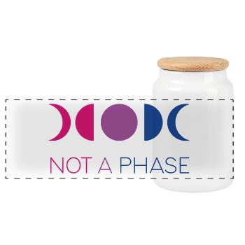 LGBTQ Pride Month - Keine Phase - Bisexuell - Panorama Keksdose mit Holzdeckel - Weiß - Vorne
