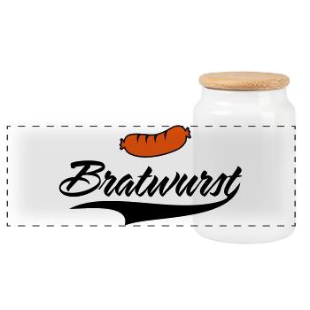 Bratwurst tout simplement délicieuse - Boîte à biscuits avec couvercle en bois - blanc - Devant