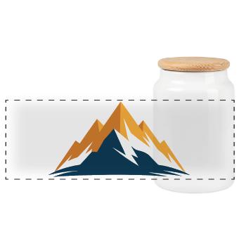 Montagnes - Boîte à biscuits avec couvercle en bois - blanc - Devant