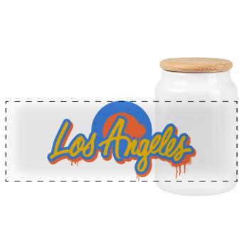 Los Angeles Graffiti – Urban Streetstyle Vibes - Panoramic Cookie Jar with Wooden Lid - white - Front