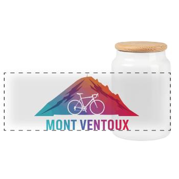 Attraktiver Aufstieg zum Mont Ventoux - Panorama Keksdose mit Holzdeckel - Weiß - Vorne