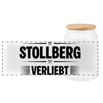 Stollberg Verliebt - Panorama Keksdose mit Holzdeckel - Weiß - Vorne
