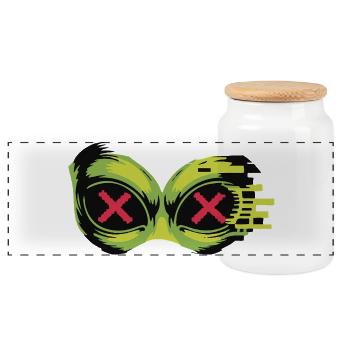 Neon X Goggles - Panoramic Cookie Jar with Wooden Lid - white - Front
