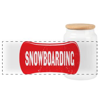 Snowboarding - Panorama Keksdose mit Holzdeckel - Weiß - Vorne