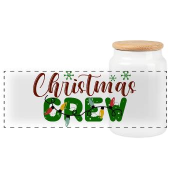 Équipage de Noël motif de vacances - Boîte à biscuits avec couvercle en bois - blanc - Devant