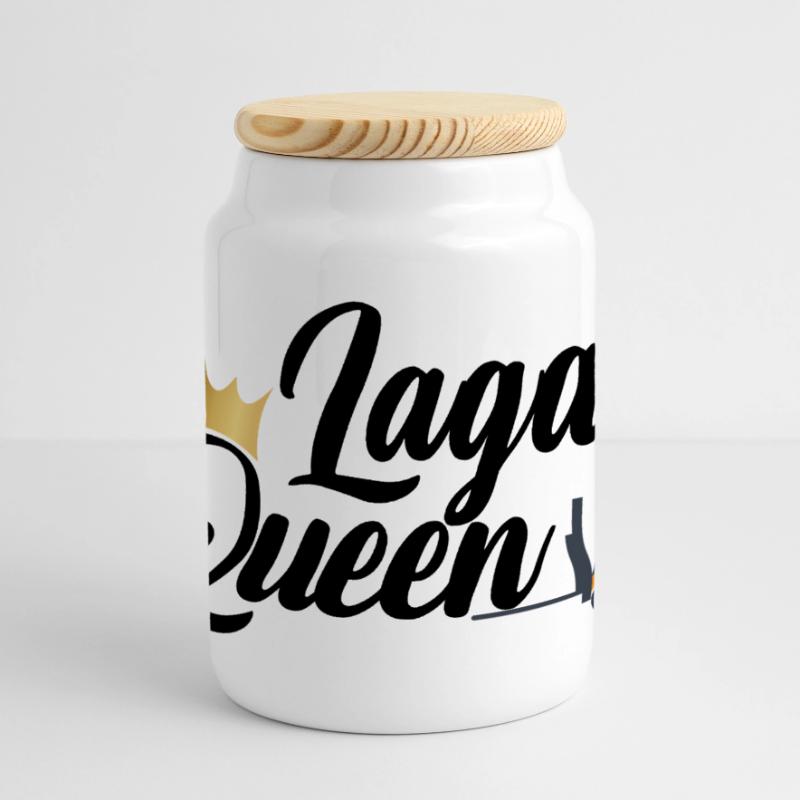 Warehouse Queen / Forklift Driver, Warehouse Clerk, Freight Forwarder Panoramic Cookie Jar with Wooden Lid