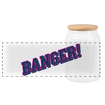 Banger! - Virale Internetkultur Humor Navy Pink - Panorama Keksdose mit Holzdeckel - Weiß - Vorne