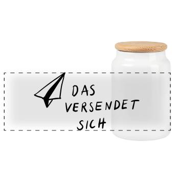 This is sent - Panoramic Cookie Jar with Wooden Lid - white - Front