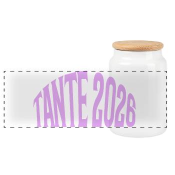 tante 2026 - Boîte à biscuits avec couvercle en bois - blanc - Devant