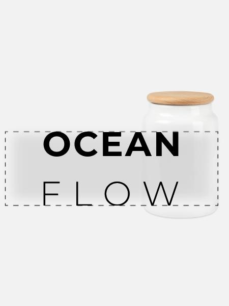 OCEAN FLOW – Minimalistisches Atlantikdesign - Panorama Keksdose mit Holzdeckel - Weiß