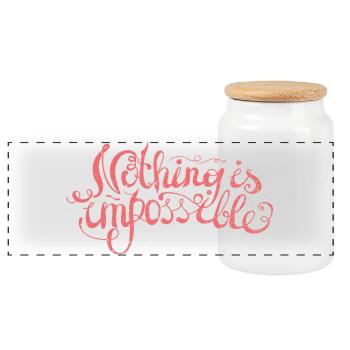Rien n’est impossible - Boîte à biscuits avec couvercle en bois - blanc - Devant