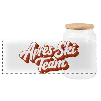 L’équipe de ski APRrès - Boîte à biscuits avec couvercle en bois - blanc - Devant