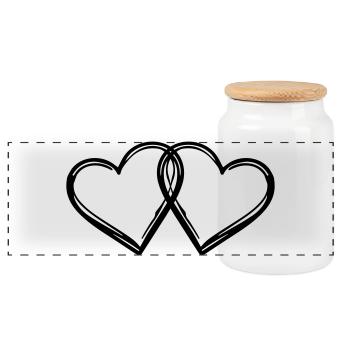 Herzen Paar Ehe - Panorama Keksdose mit Holzdeckel - Weiß - Vorne