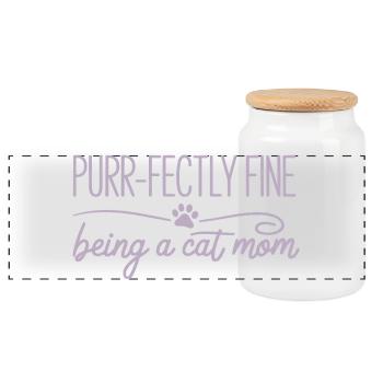 Ronronner Parfaitement Belle Être Maman Chat Katzenmama - Boîte à biscuits avec couvercle en bois - blanc - Devant