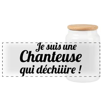 Je suis une Chanteuse qui Déchiiire - Boîte à biscuits avec couvercle en bois - blanc - Devant