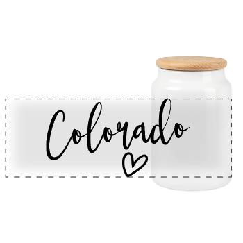 Colorado Heart Women's Love Colorado - Panorama Keksdose mit Holzdeckel - Weiß - Vorne