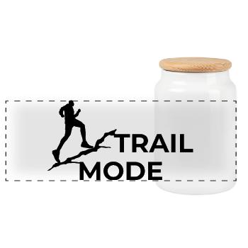 Trail Mode - Trailrunning Design Berglauf - Panorama Keksdose mit Holzdeckel - Weiß - Vorne