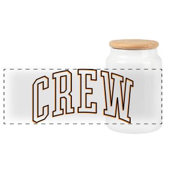 Crew Outline - Panorama Keksdose mit Holzdeckel - Weiß - Vorne