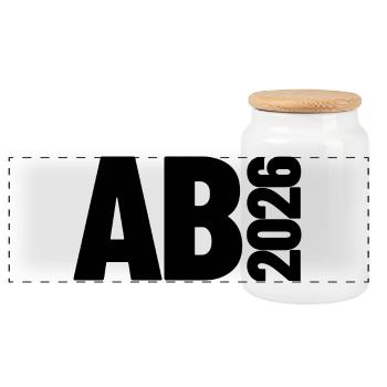 Abi 2026 - Abitur - Geschenk | minimal Design - Panorama Keksdose mit Holzdeckel - Weiß - Vorne