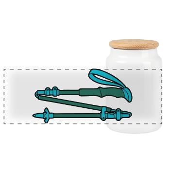 Bâtons de randonnée légers - Boîte à biscuits avec couvercle en bois - blanc - Devant