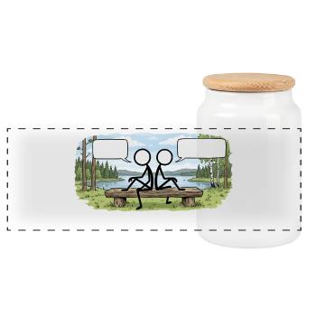 Savo Guys Duo 1 Par Nature - Boîte à biscuits avec couvercle en bois - blanc - Devant