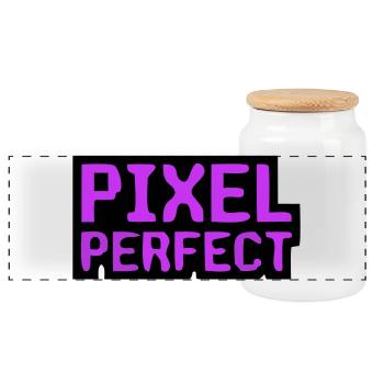 Pixel Perfect Lettering Gamer - Panoramic Cookie Jar with Wooden Lid - white - Front
