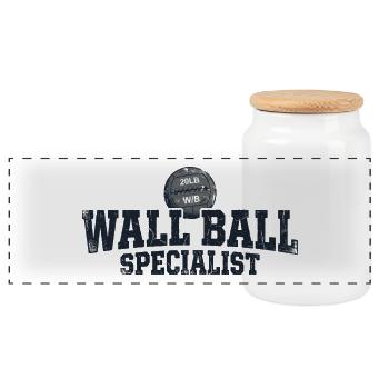 Wall Ball Specialist Cross-Training - Panorama Keksdose mit Holzdeckel - Weiß - Vorne