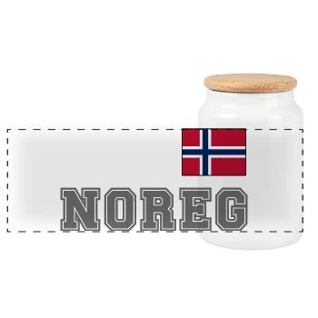 NORVÈGE - look maillot NOREG - drapeau sur la poitrine - Boîte à biscuits avec couvercle en bois - blanc - Devant