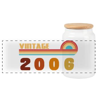 Tee 20 Years Black Gold born 2006 - Panoramic Cookie Jar with Wooden Lid - white - Front