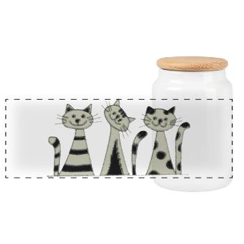 Impressionnisme du Trio des Chats - Boîte à biscuits avec couvercle en bois - blanc - Devant