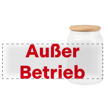 Außer Betrieb - Panorama Keksdose mit Holzdeckel - Weiß - Vorne