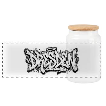 Dresde Graffiti Hip Hop - Boîte à biscuits avec couvercle en bois - blanc - Devant