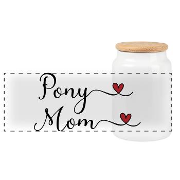 Pony Mama - Panorama Keksdose mit Holzdeckel - Weiß - Vorne