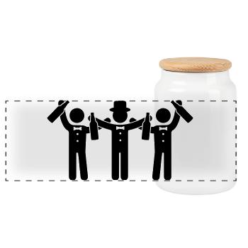 braeutigam_party - Panoramic Cookie Jar with Wooden Lid - white - Front