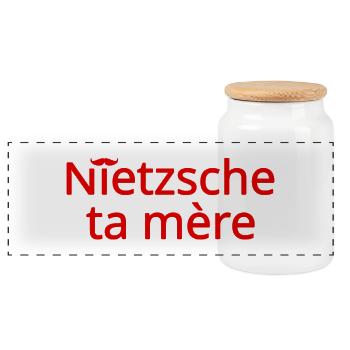 Nietzsche ta mère Rouge - Boîte à biscuits avec couvercle en bois - blanc - Devant